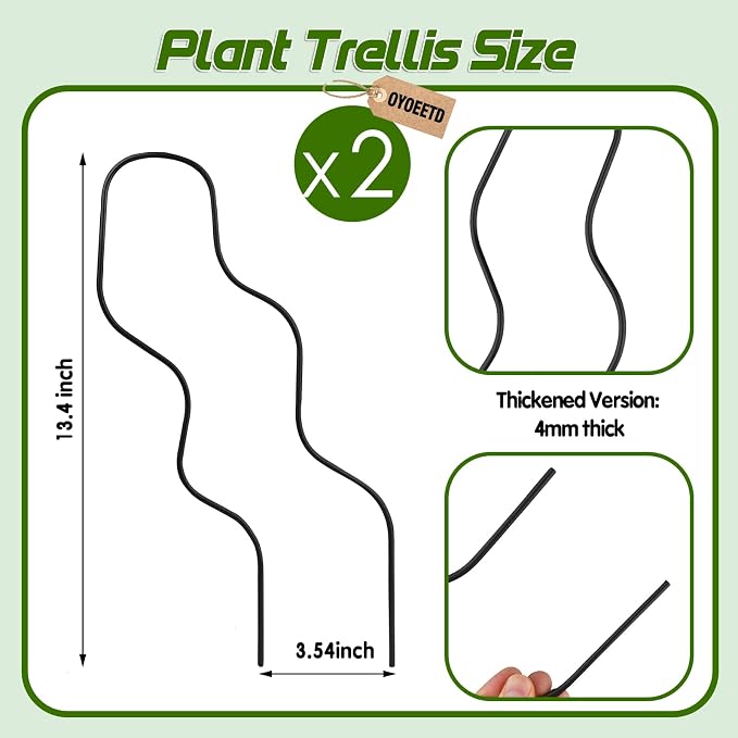 13.4 Inch Indoor Plant Trellis for Climbing Plants, Metal Trellis, Small Garden - Image 2