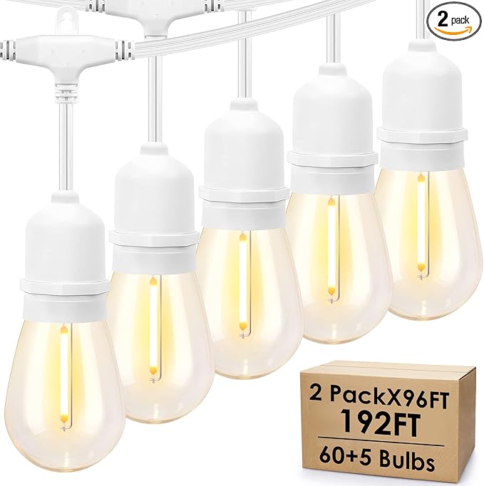 Mlambert 2 Pack 96FT Outdoor String Lights by Mlambert