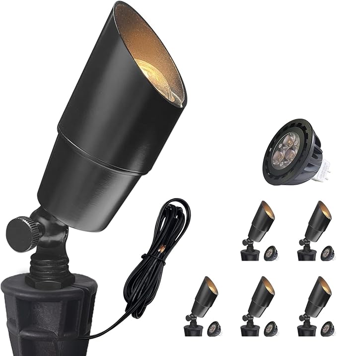 COLOER Brass Low Voltage Landscape Spotlight 6-Pack by COLOER