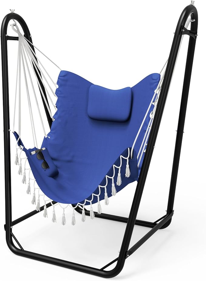 Hammock Chair with Stand, Heavy-Duty Hanging Chair with Stand, by TOREVSIOR
