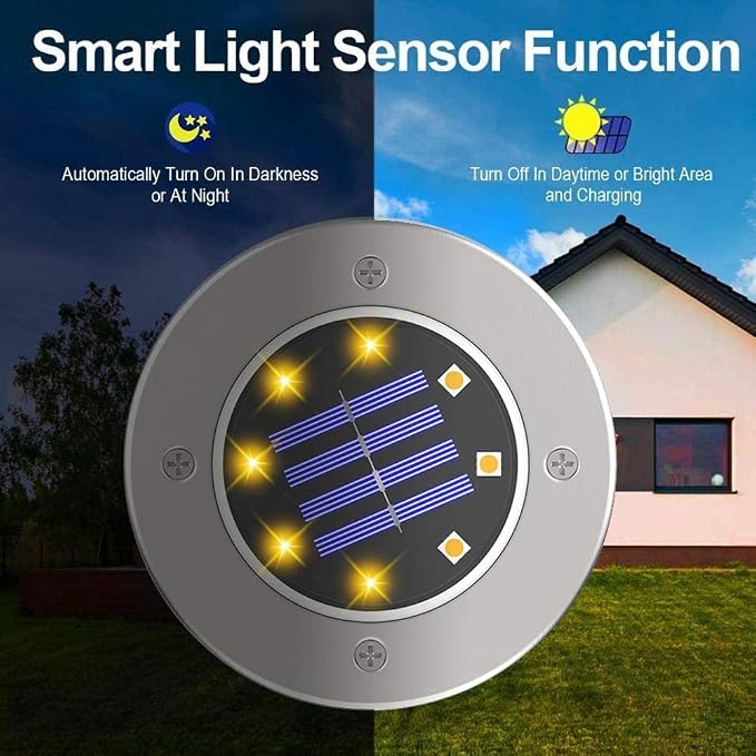 ZGWJ Solar Ground Lights, 12 Pack Waterproof Solar Garden Lights, Upgraded - Image 2