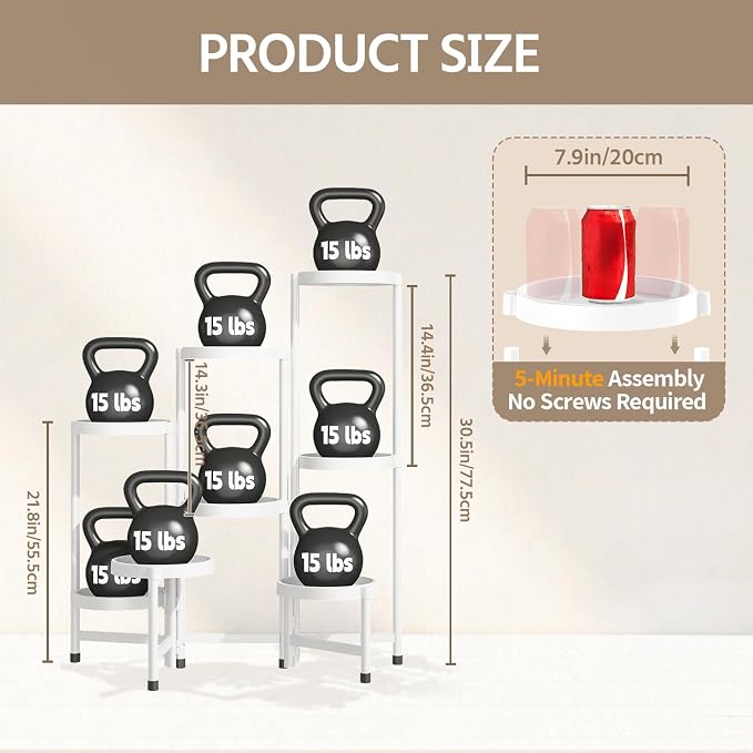 LASZOLA 8 Tiered Folding Plant Stand Indoor - Image 2