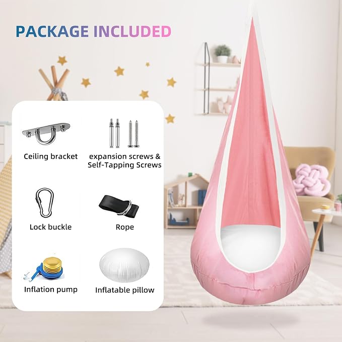 Kids Swing Seat Hammock Chair Indoor Outdoor Hanging Chair - Image 2