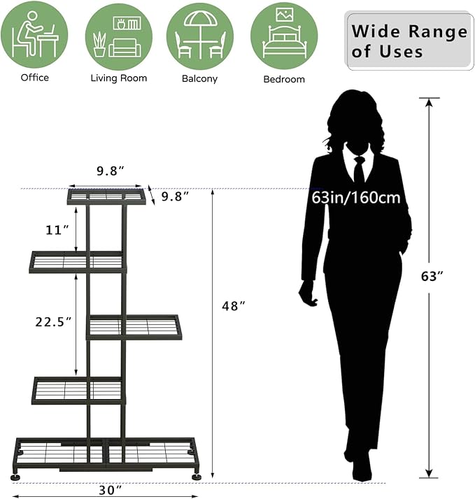 Twhep 5-Tier Iron Plant Stand - Image 2