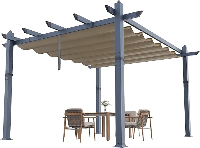 GarveeLife 10x13 ft Aluminum Pergola, Outdoor Metal Pergola by GarveeLife