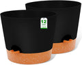 GARDIFE 12 inch Plant Pots, Self Watering Pots, 2 Pack Large Plastic Flower pots by GARDIFE
