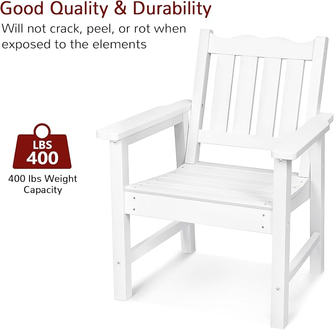 Stoog 3-Piece All-Weather Outdoor Bench & Chairs Set, Include 2 Garden Chairs - Image 5