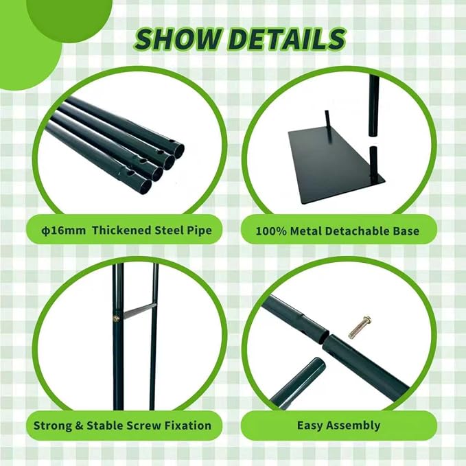 Thickened Tube GreenGiggle 100% Metal Heavy Duty Metal Garden Arch Trellis - Image 3