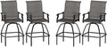 LEVELEVE Patio Bar Set 4pcs Swivel Bar Stools Outdoor Bistro Textilene by LEVELEVE