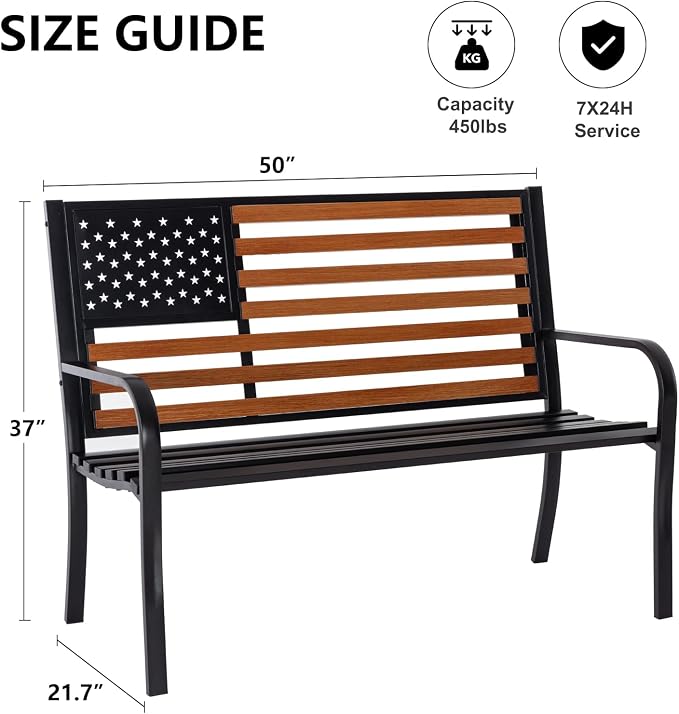  50” Outdoor Bench Garden Bench - Image 3