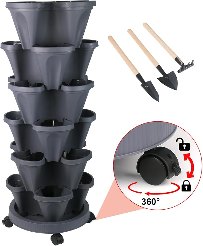 DUNCHATY Stackable Planter, Vertical Garden Planter by DUNCHATY