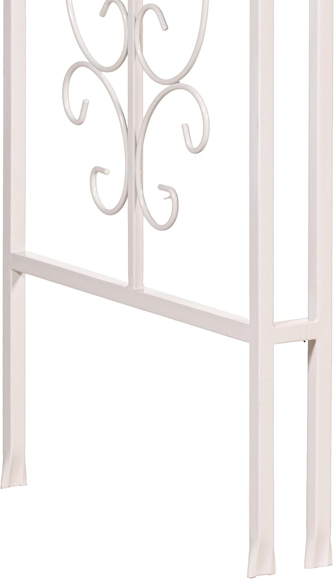 Plow & Hearth Arch Metal Outdoor Garden Arbor Montebello White, 7 Feet Tall - Image 8