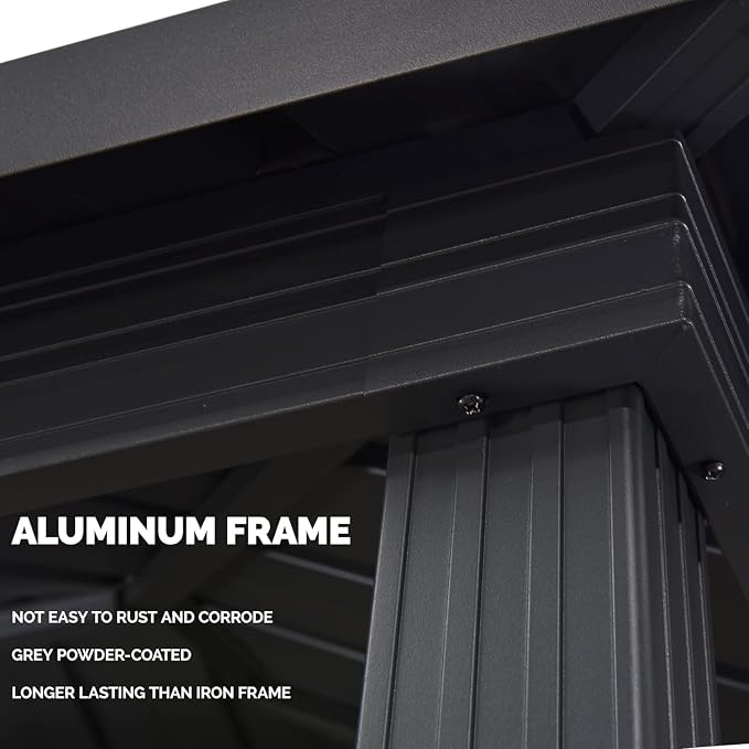 PURPLE LEAF 6' X 8' Hardtop Grill Gazebo - Image 9