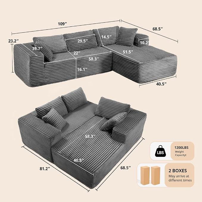 COMHOMA 105”Modular Sectional Sofa - Image 2