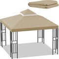 Sumfaller 10x10 FT Gazebo Replacement Canopy Top Cover Double Tiered Canopy Top by Unknown