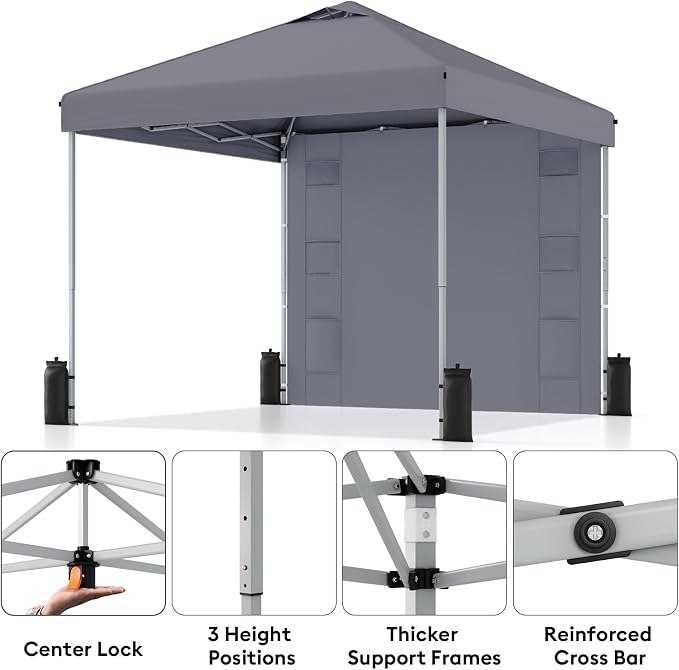 10x10 Pop Up Canopy with Sidewalls, Instant Heavy Duty Canopy Tent - Image 3