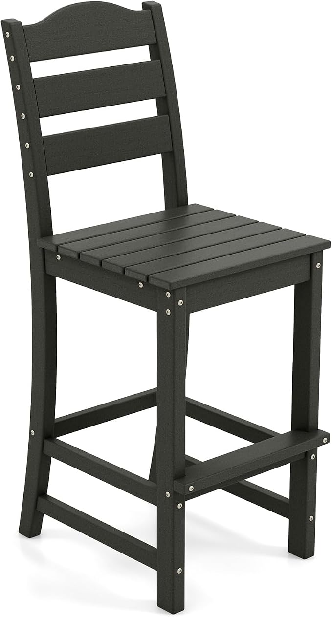 Giantex Outdoor HDPE Bar Stool, Patio Tall Bar Chair by Giantex