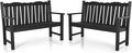 Outdoor Bench Set of 2, Weatherproof Garden Benches by LAHAAP