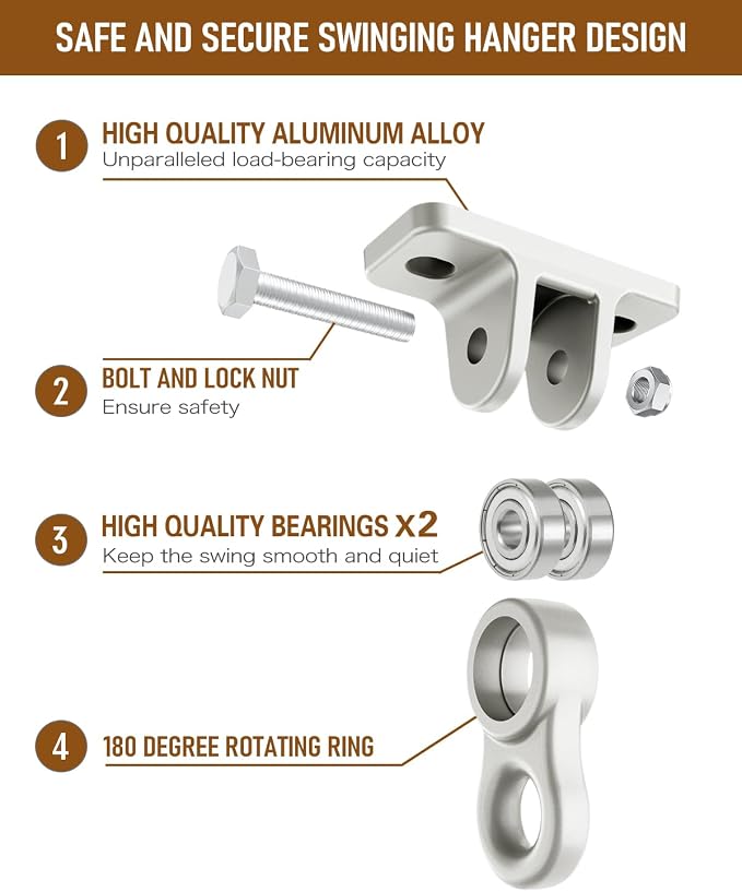 Heavy Duty Porch Swing Hangers Kit, - Image 2
