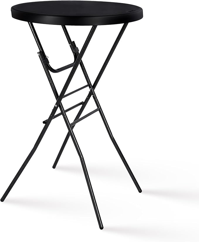 Cocktail Table 28in High Top Round Folding Indoor Outdoor, Plastic Bar Height by Home