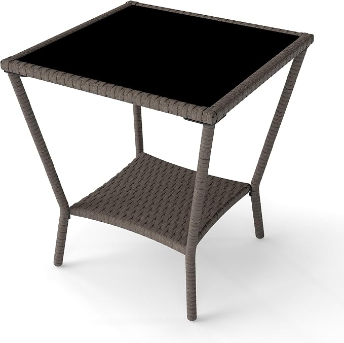Kinfant Rattan Patio Side Table by Kinfant