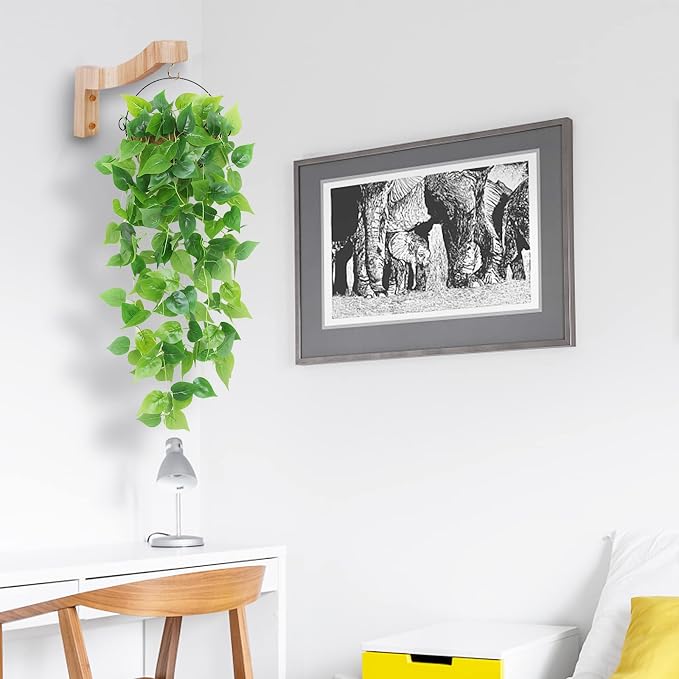 7-Inch Wooden 7-Shaped Wall Hook Plant Hanger – Ideal - Image 7