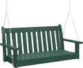 COSTAELM Paradise Outdoor Patio HDPE Hanging Front Porch Swing Bench, Dark Green by Costaelm
