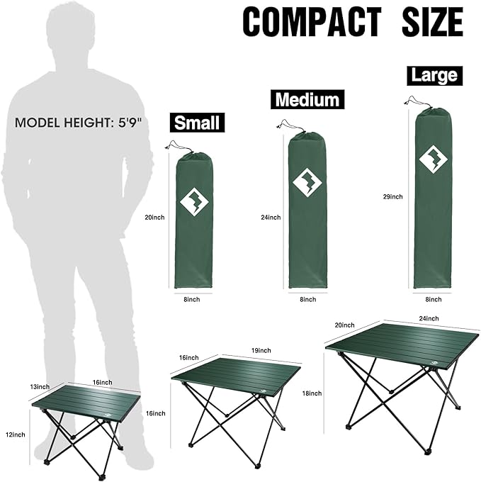 VILLEY Portable Camping Side Table, Ultralight Aluminum Folding Beach Table - Image 3