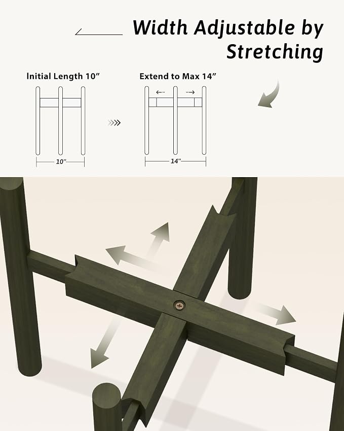 Adjustable Plant Stand Indoor, Bamboo Plant Stand Fits 8 9 10 11 12 Inches - Image 3