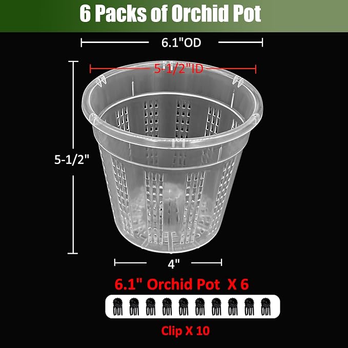 Orchid Pot, 6 Packs of 6.1" Orchid Pots - Image 5