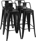 COSTWAY Metal Bar Stools Set of 4, by COSTWAY