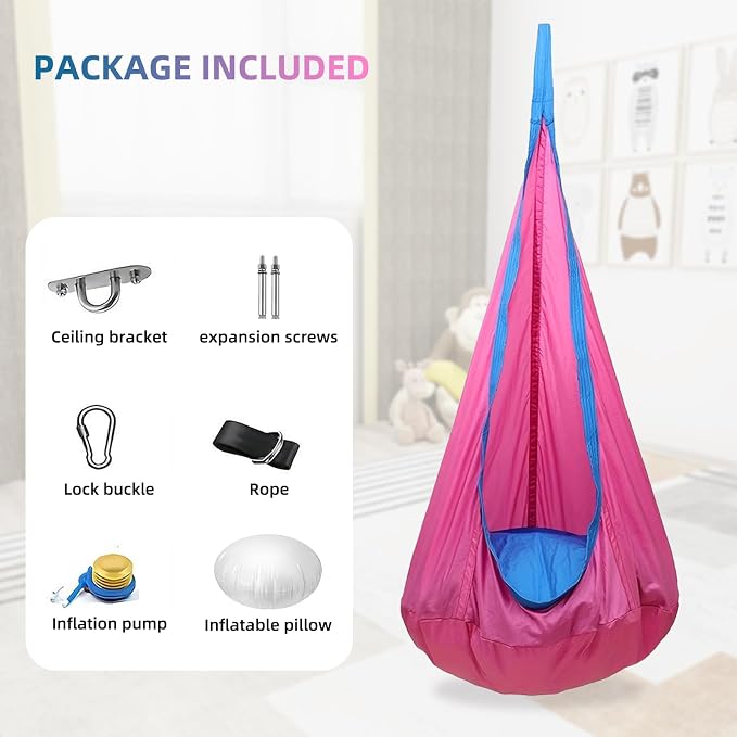 Kids Swing Seat Hammock Chair Indoor Outdoor Hanging Chair - Image 2