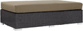 Modway Convene Wicker Rattan Outdoor Patio Rectangle Ottoman in Espresso Mocha by Modway