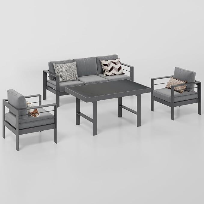 Wisteria Lane Aluminum Outdoor Patio Furniture Dining Table, All-Weather - Image 6
