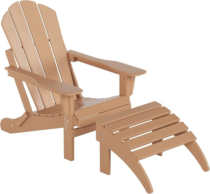 WO Home Furniture Adirondack Ottoman Outdoor Patio Footrest 13.5" Inch Folding - Image 10