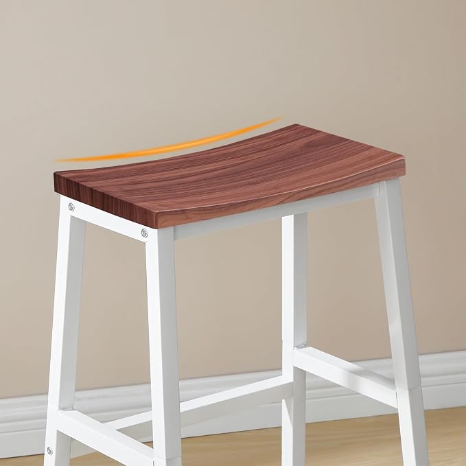HOOBRO Bar Stools, 23.6 Inch Saddle Stools, Kitchen Counter Seat - Image 7