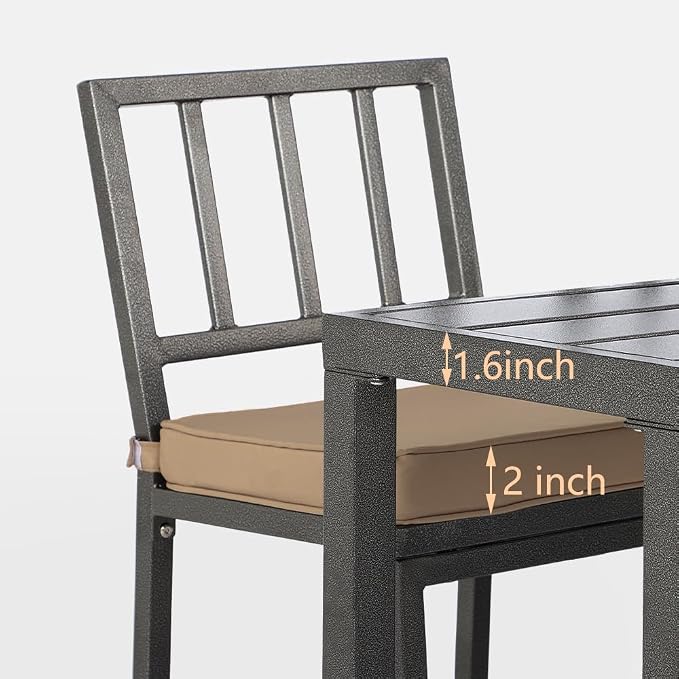 Outdoor Bar Chairs & Table, Metal Patio Bar Set - Image 6
