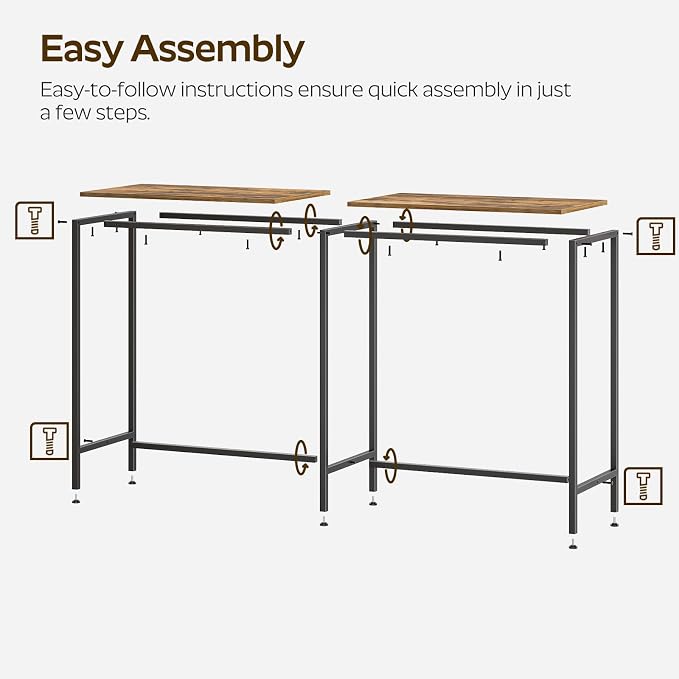 55" Long Bar Table, Counter Bar Height Table, High Top Table, Rectangular - Image 6