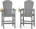 VINGLI Tall Adirondack Chairs Set of 2, All-Weather Plastic Adirondack Chair by VINGLI