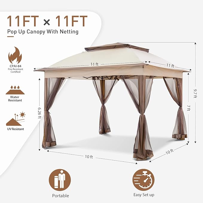 COOS BAY 11x11 Pop Up Gazebo - Image 4