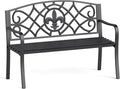 Tangkula Metal Outdoor Garden Park Bench, 50.5 Inch Metal Slatted Loveseat by TANGKULA