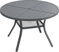 Patio Dining Table for 4, Round Metal Outdoor Table by VOXBIN