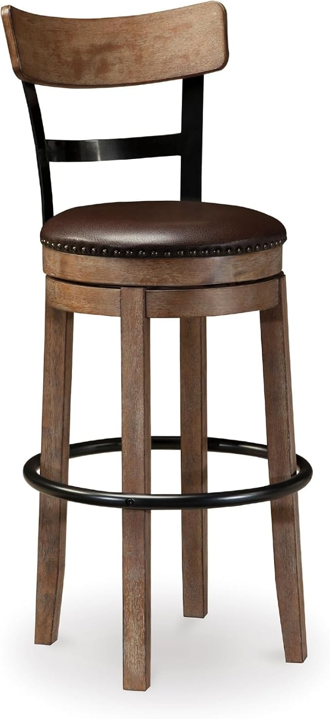Signature Design by Ashley Pinnadel 30" Modern Swivel Pub Height Barstool by SignatureDesignbyAshley