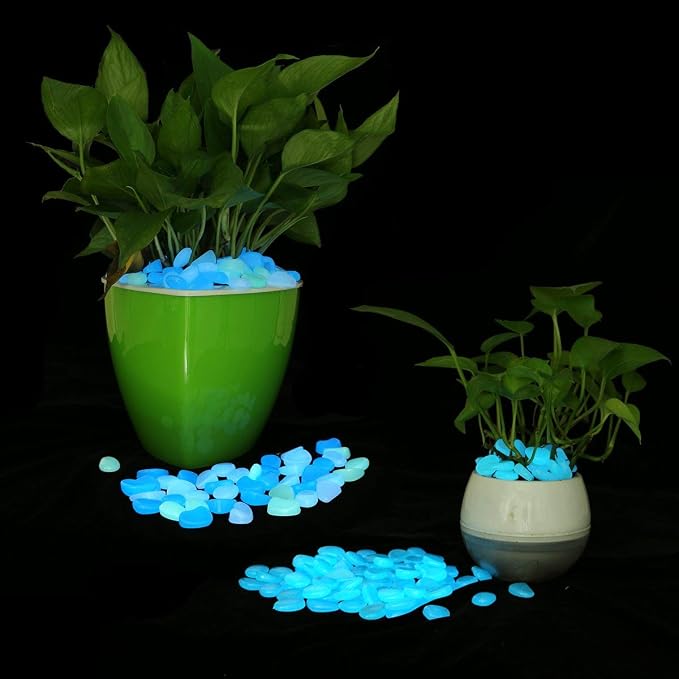 UNIME Glow in The Dark Garden Pebbles Stones Rocks - Image 5