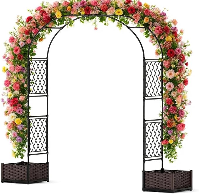 90.5" Metal Garden Arbor Arch Trellis by Unknown