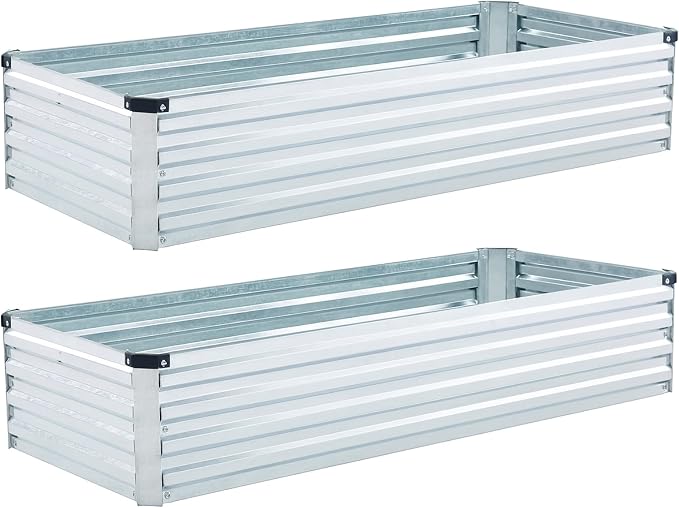 2 Pack 4x2x1FT Galvanized Raised Garden Bed Kit, Outdoor Metal Planter Box - Image 7