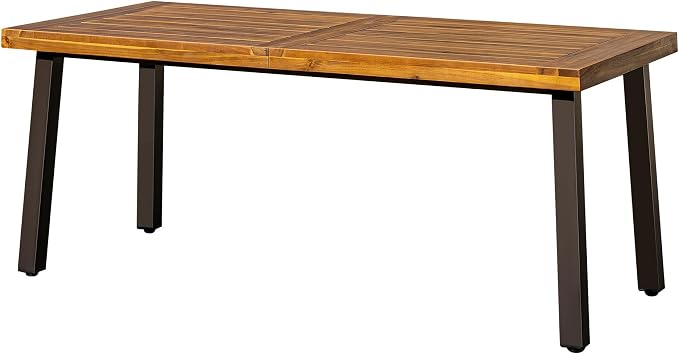 Devoko Home Acacia Wood Dining Table 6-Person Indoor Outdoor Table - Image 8