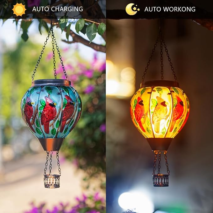 2 PCS Cardinal Hot Air Balloon Solar Lantern - Image 3