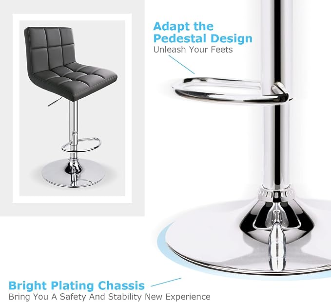 Leopard Bar Stools, Modern PU Leather Adjustable Swivel Bar Stool - Image 7