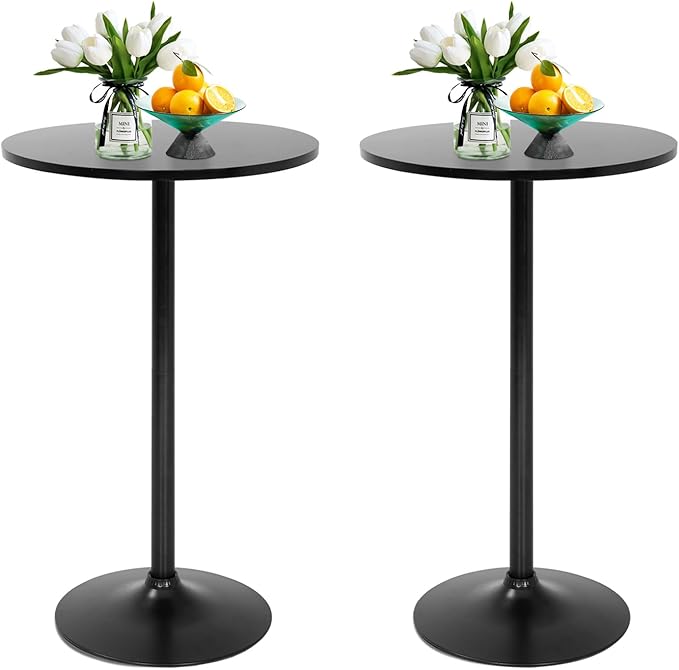 FDW Bistro Pub Table 2 Pack 40 Inch Height Cocktail Table Round Bistro Bar Table by FDW